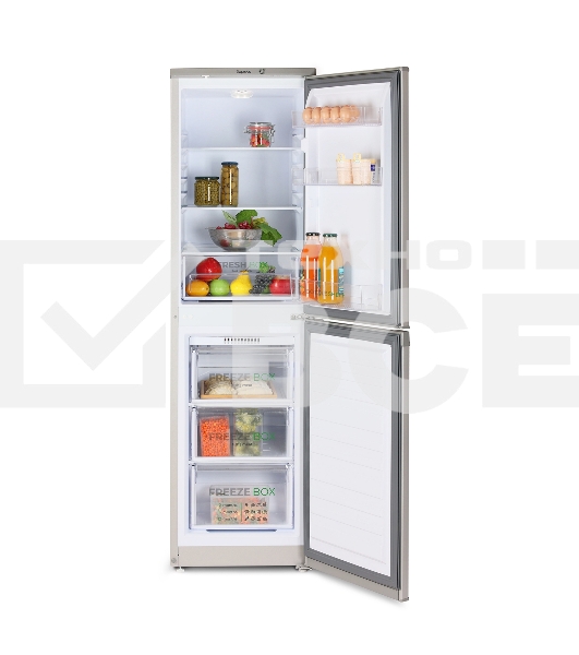 Холодильник Бирюса M420 металлик двухкамерный 125/80л морозилка снизу