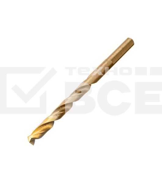 Набор сверл по металлу Denzel 1,5-6,5мм, Р6М5К8-TiN, Golden Tip, 13 шт 723006