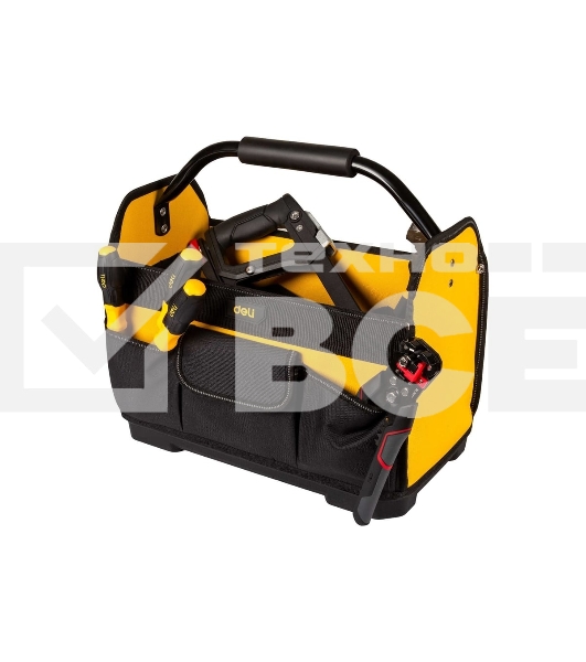 Сумка для инструментов каркасная с жестким пластиковым дном Deli DL586111 7 карманов, без плечевого ремня, ткань Оксфорд 600D