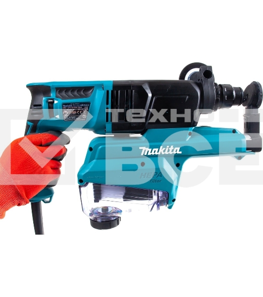 Перфоратор Makita HR2652 SDS+,800Вт,3реж,2.9Дж,0-4600у\м,3.0кг,чем,комплект д\сбора пыли с фильтро