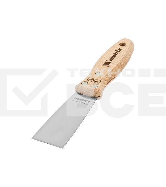 Шпательная лопатка Matrix из нержавеющей стали, 40 мм, буковая рукоятка, EFP