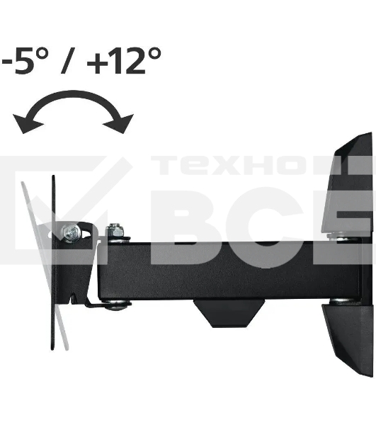 Кронштейн для телевизора Hama H-118113 черный, 10'-26' макс. 20 кг, настенный, поворот и наклон