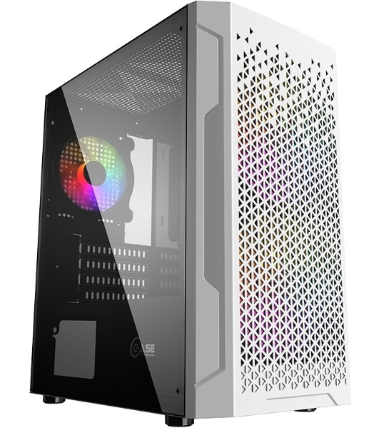 Корпус PowerCase Mistral Micro Z3W Mesh LED, Micro-Tower, белый