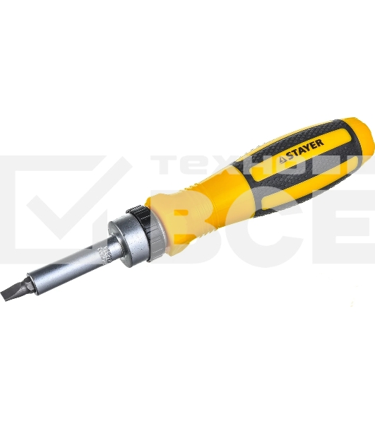 Ручной инструмент Набор STAYER Отвертка 'MASTER' реверсивная с эргономичной ручкой, с насадками, в пластмассовом боксе, 65 пред.,(25310-H65)