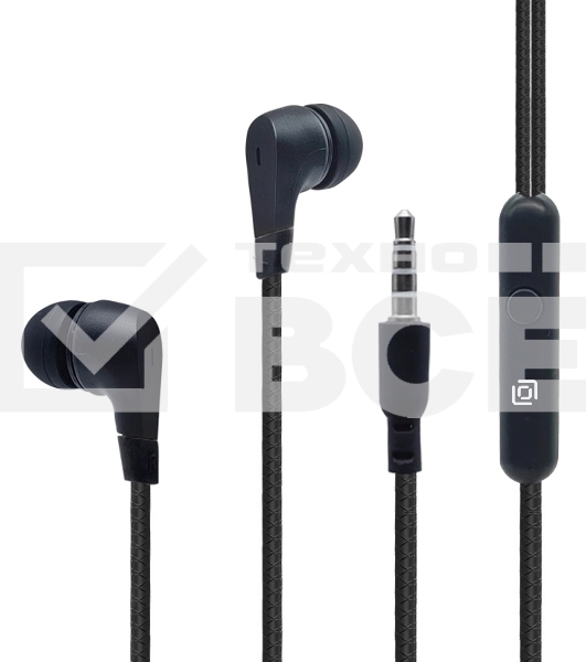 Гарнитура внутриканальные Oklick HS-S-250 1.2м черный проводные в ушной раковине (SS-E161)
