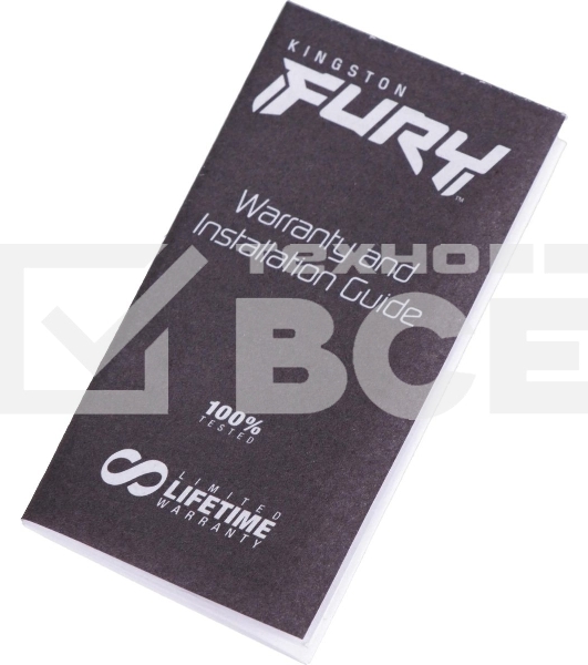 Оперативная память Kingston Fury Beast, DDR5, 32GB (2x16GB), 5200MHz, CL40, DIMM, радиатор, черный