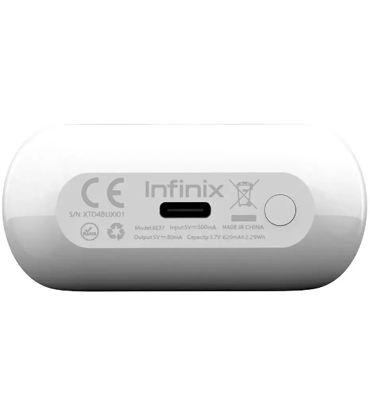 Гарнитура внутриканальные Infinix XE37 белый беспроводные bluetooth в ушной раковине (10317668)