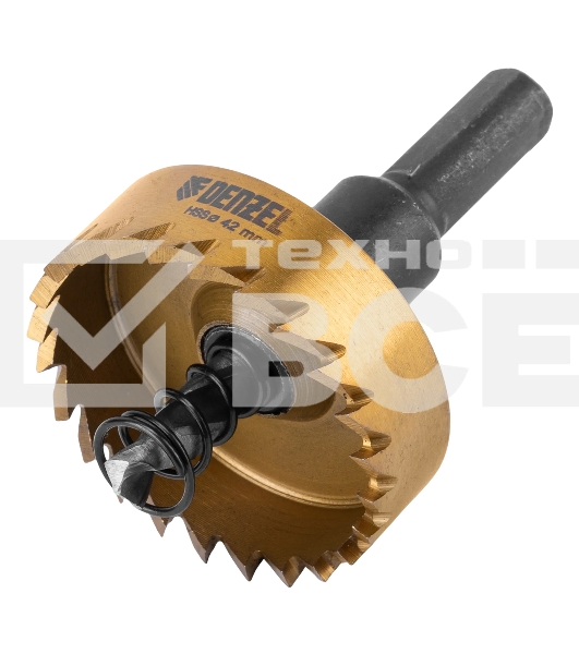 Коронка по металлу Denzel HSS, 42 мм, нитридтитановое покрытие