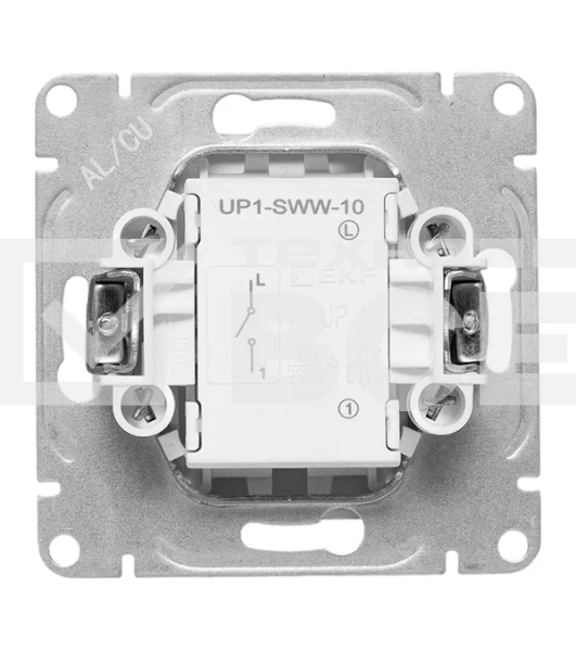 Механизм выключателя EKF UP1-SWW-10 одноклавишный, белый Эпика