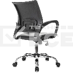 Кресло компьютерное Бюрократ CH-695NSL черный, экокожа, крестов. металл хром, фото5