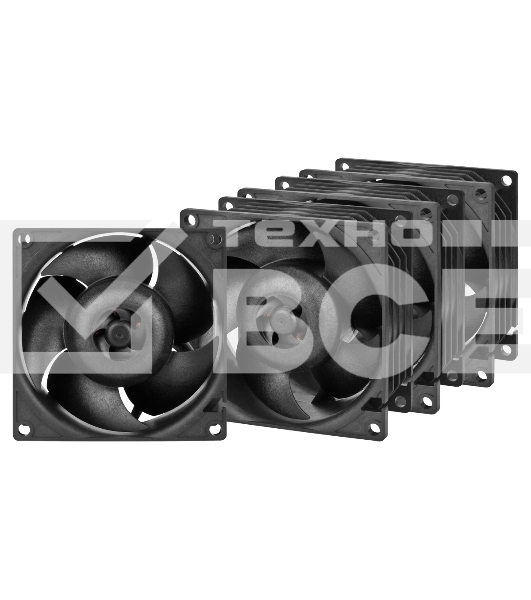 Комплект вентиляторов для корпуса Arctic S8038-7K (4 Pack) черный, 80 мм, 7000 об/мин, 4 pin