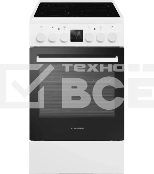 Плита электрическая Maunfeld MEC57CW08TD белый, конфорок 4 шт, духовка 59 л, 50 см x 85 см x 60 см