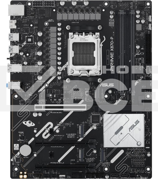 Материнская плата ASUS PRIME X870-P, AM5, AMD X870, 4xDDR5, 2xSATA, 4xM.2, 1xPCIe 5.0 x16, 2xPCIe 4.0 x1, 1xHDMI, 2xUSB-C, 1x 2.5Gb LAN, 4xUSB-A 3.2 Gen 1, 1xUSB-A 3.2 Gen 2, 4xUSB-A 2.0, 3x3.5 мм, 7.1, ATX