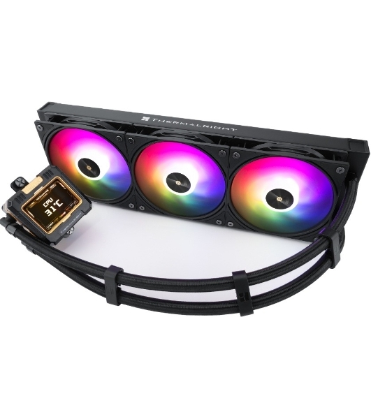 Система жидкостного охлаждения Thermalright Frozen Warframe 360 ARGB Soc-AM5/AM4/1200/1700/1851 черный 4-pin 29.8dB Al LCD Ret (F-WFRAME-360-BL-ARGB)