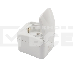 Розетка одноместная KRANZ Mini OG открытой установки с заземлением, IP54 белая, фото2