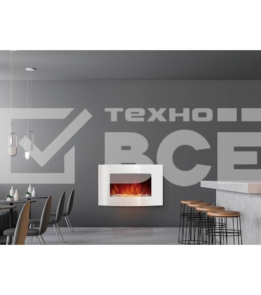 Электрокамин Electrolux EFP/W-1200URLS, белый, 2000 Вт, 25 м2, термостат, пульт д/у