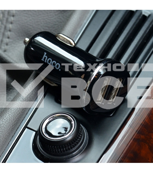 Автомобильная зарядка HOCO Z1 2xUSB, 2.1A, 11W, черный