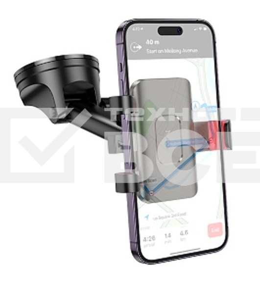 Автомобильный держатель HOCO (6942007605656) H22 красно-черный