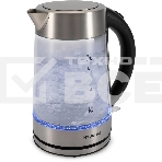 Чайник электрический Hyundai HYK-G7405 1.7л. 2200Вт черный/серебристый корпус: стекло, фото2