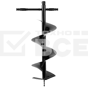 Шнек для грунта Denzel E-250, диаметр 250 мм, длина 800 мм, соединение 20 мм, несъемный нож