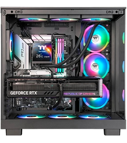 Система жидкостного охлаждения Thermaltake MAGFloe 420 Ultra ARGB Soc-AM5/AM4/1200/1700/1851 черный 4-pin 34.5dB Al+Cu LCD Ret (CL-W451-PL14SW-A)