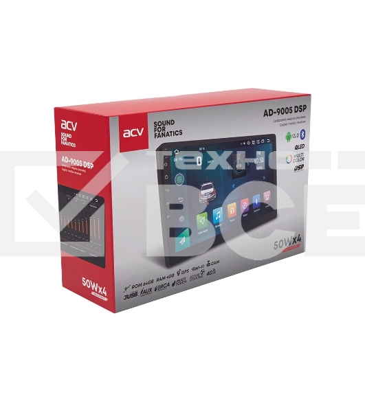 Автомагнитола ACV AD-9005 2DIN 4x50Вт ПО:Яндекс.Навигатор