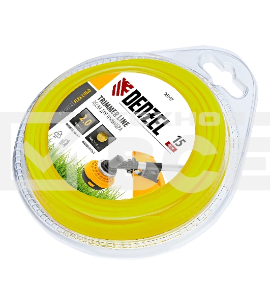 Леска для триммера Denzel круглая 2 мм х 15 м, блистер FLEX CORD