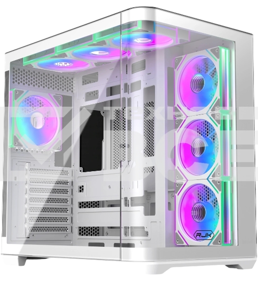 Корпус без блока питания Raijintek ATREUS BT7, Midi-Tower, TG, 7x120мм ARGB, 2xUSB-A 3.0 + 1xUSB Type-C , E-ATX, ATX, mATX, mITX White