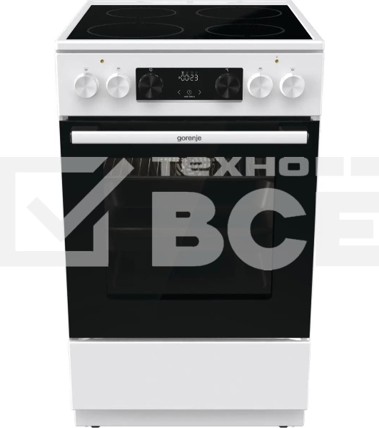 Плита электрическая Gorenje GEC5C61WG белый, конфорок 4 электрических, духовка 70 л, 50 см x 85 см x 59.4 см (без крышки)