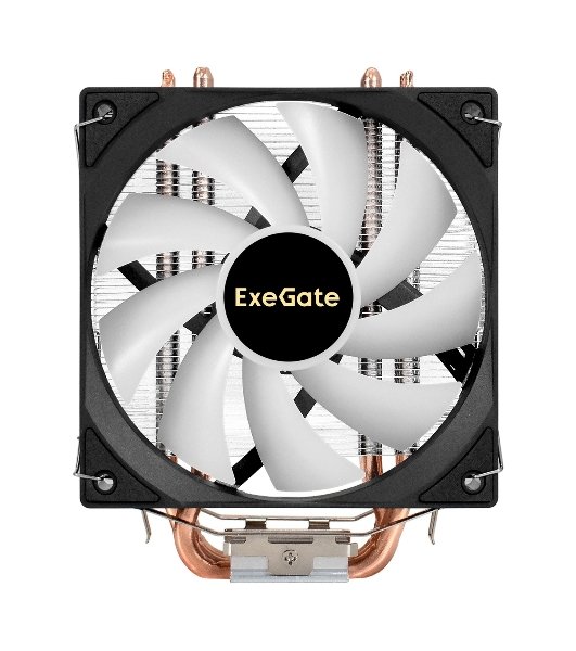 Кулер ExeGate Wizard EXX600-PWM.FRGb (Al+Cu, 6 тепл.трубки, LGA775/1150/1151/1155/1156/1200/1700/1851/AM2/AM2+/AM3/AM3+/AM4/AM5/FM1/FM2/754/939/940, TDP 180W, Fan 120мм PWM, 800-2400RPM, Hydro bearing, 4pin, 11-24db, 540г, FRGb подсветка, с термопастой, на защелках, Color Box)