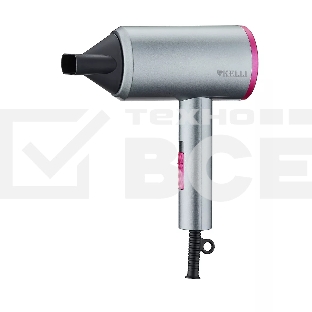 Фен Kelli KL-1101 серебристый/розовый, 2400 Вт