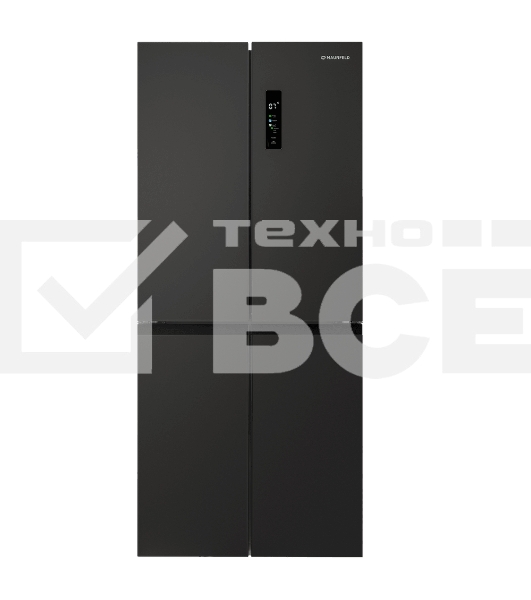 Холодильник Maunfeld MFF192NFSB01 Inverter черная сталь трехкамерный 334/184л морозилка снизу, No Frost, Side by Side