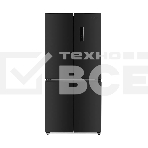 Холодильник Kuppersberg NFFD 186 DX черная нержавеющая сталь трехкамерный 303/172л морозилка сбоку, No Frost, Side by Side, фото 1