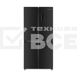 Холодильник Kuppersberg NFFD 186 DX черная нержавеющая сталь трехкамерный 303/172л морозилка сбоку, No Frost, Side by Side