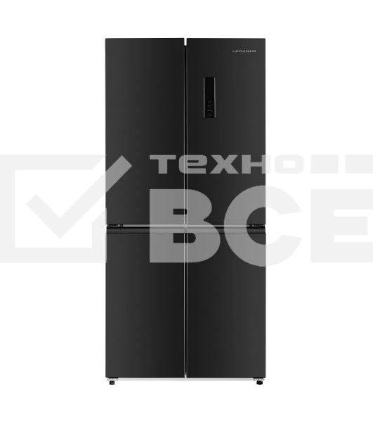 Холодильник Kuppersberg NFFD 186 DX черная нержавеющая сталь трехкамерный 303/172л морозилка сбоку, No Frost, Side by Side
