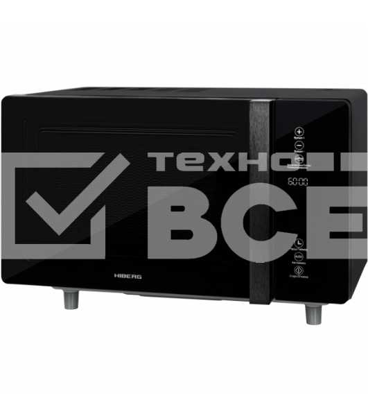 Микроволновая печь HIBERG VM-4588 B черный, 25 л, 900 Вт, переключатели - сенсор