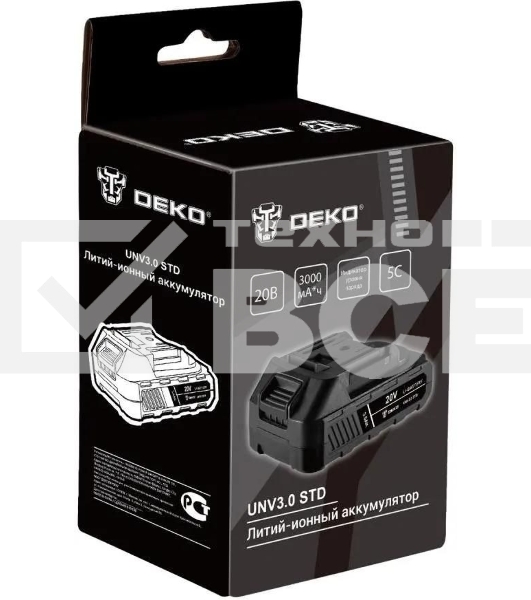 Батарея аккумуляторная Deko UNV3.0 STD 20В, 3.0Ач, 063-4493