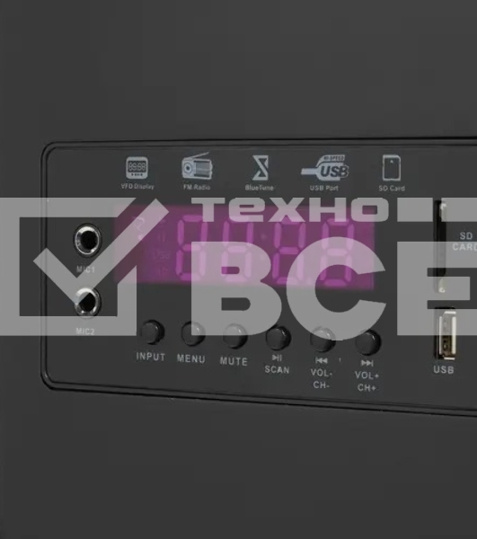 Акустическая система Ginzzu GM-328 2.0, 2x100W/BT/USB/SD/FM/AUX/ДУ