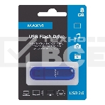 Флеш диск Maxvi 8GB P1 USB 2.0 blue, монолит с колпачком, ABS пластик, фото3