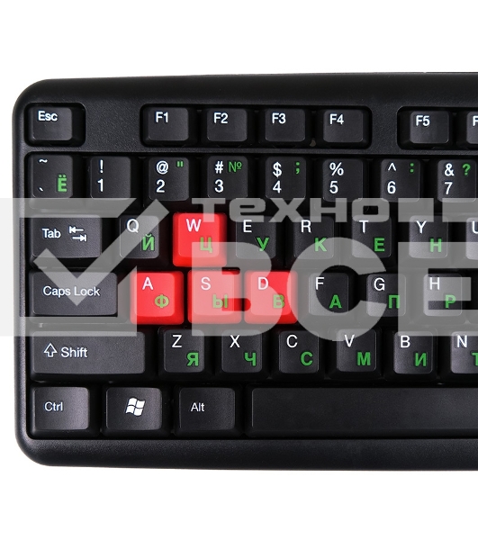 Клавиатура проводная NAKATOMI KN-02U USB черный-красный