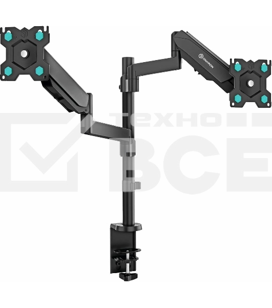 Кронштейн (держатель) ONKRON G140 для двух мониторов 13'-32' дюймов настольный, черный