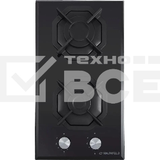 Газовая варочная панель Maunfeld EGHG.32.2CB/G, 2 конфорки, закаленное стекло, черный