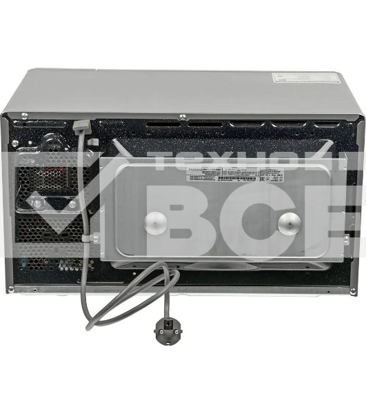 Микроволновая печь Samsung MG23K3515AS/BW серебристый/черный, 23 л, 800 Вт, переключатели - кнопки, поворотный механизм