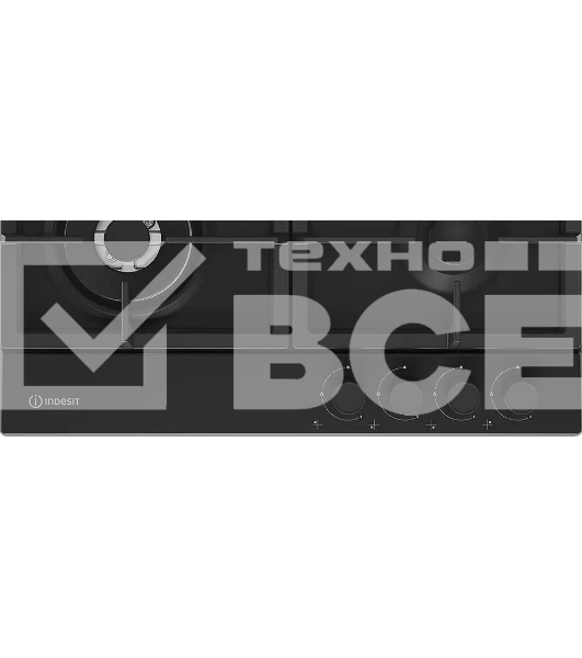 Газовая варочная поверхность Indesit THPM 642 WS/BL/I, черный