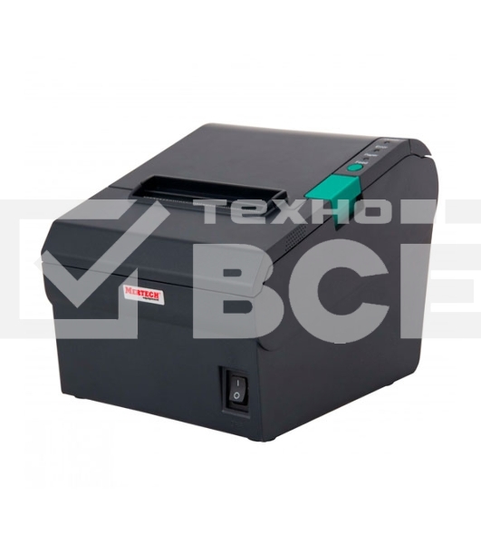 Чековый принтер Mertech G80i прямая термопечать, 203 dpi, 250 мм/сек, Ethernet, RS-232, USB, чёрный