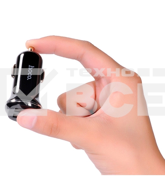 Автомобильная зарядка HOCO Z1 2xUSB, 2.1A, 11W, черный