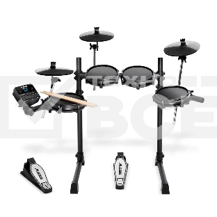 Электронная ударная установка Alesis TURBO MESH KIT TURBOMESHKITXEUK 8-ми дюймовый пэд малого барабана, 3 х 8-ми дюймовых пэда томов, 3 х 10-дюймовых тарелки: ride, hi-hat, crash, Педали-триггеры бас-барабана и хай-хета