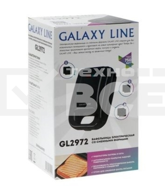 Вафельница Galaxy GL 2972 черный