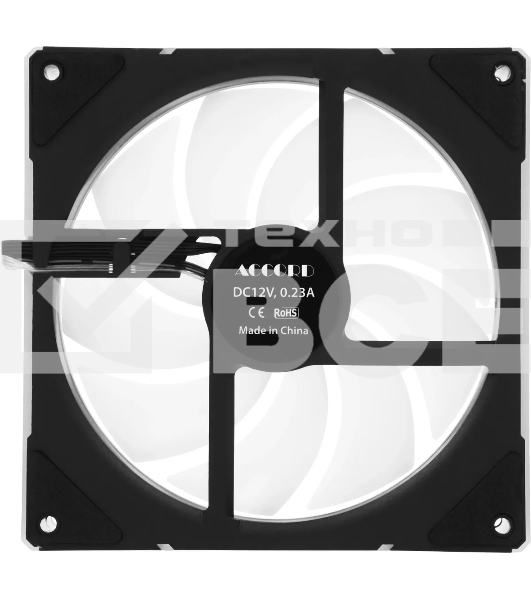 Вентилятор для корпуса Accord ACC-YF14 ARGb 140х140x25 черный 4-pin (ACC-YF14 ARGb BLACK) brown box