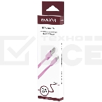 Кабель Maxvi MC-03F purple USB-A - Lightning, 2A Плоский кабель, ток макс. нагрузки 2А, макс. напряжение 5V; стандарт USB 2.0; длина 1м, материал PVC, фиолетовый, фото2